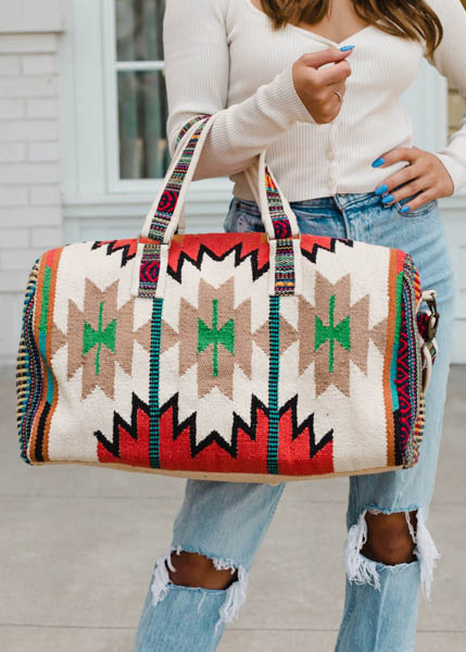Multicolored Aztec Print Duffel